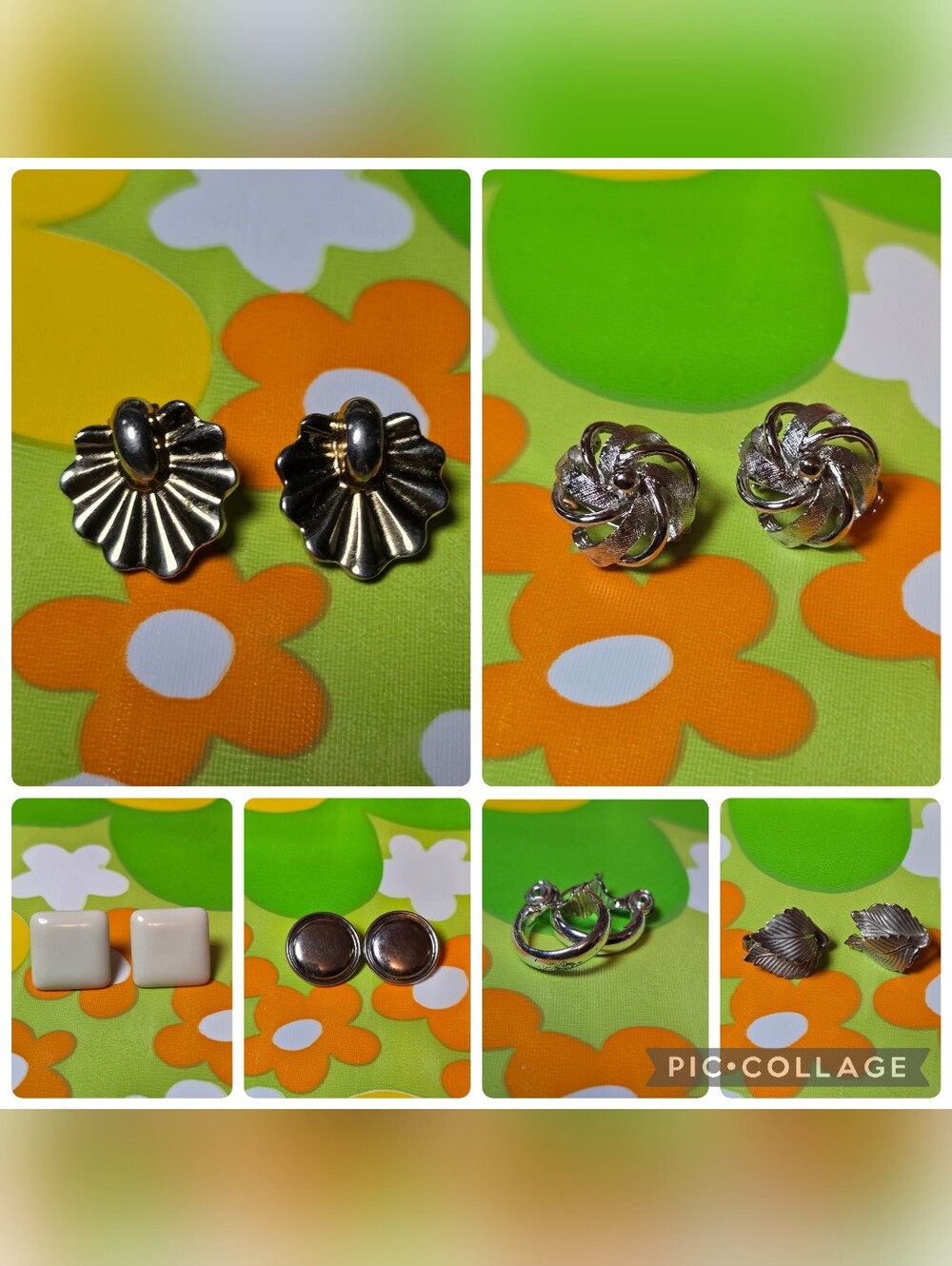 Vintage | Silver Tone Clip Earringe